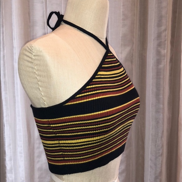 NWT UO Cooperative Stripe Y-Neck Halter Top - Picture 5 of 6